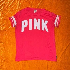 victorias secret vs pink jersey uniform like printed tee